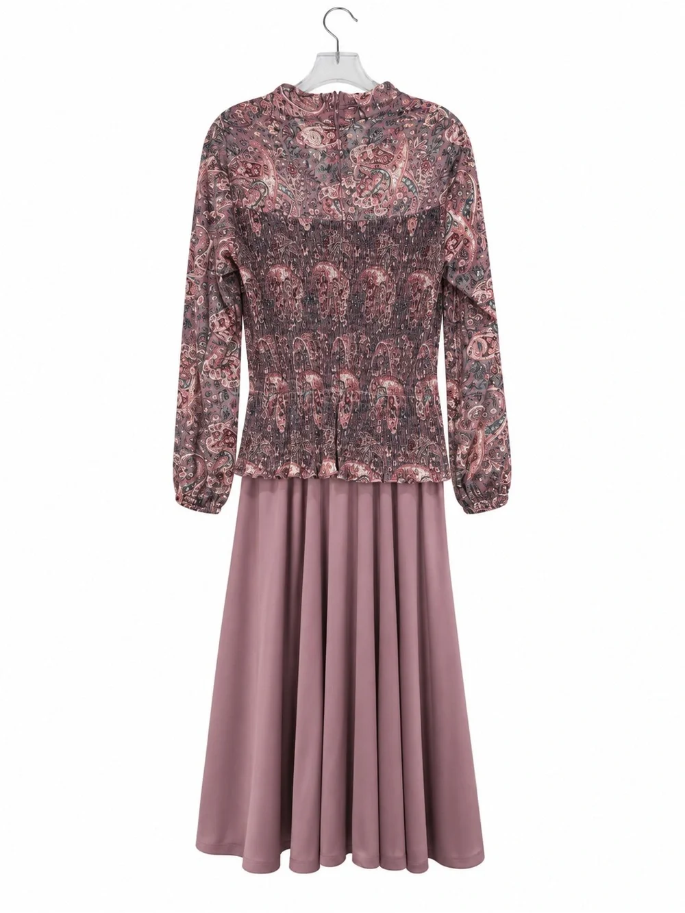 Liz Roberts Vintage Mauve Paisley Midi Dress Size 16
